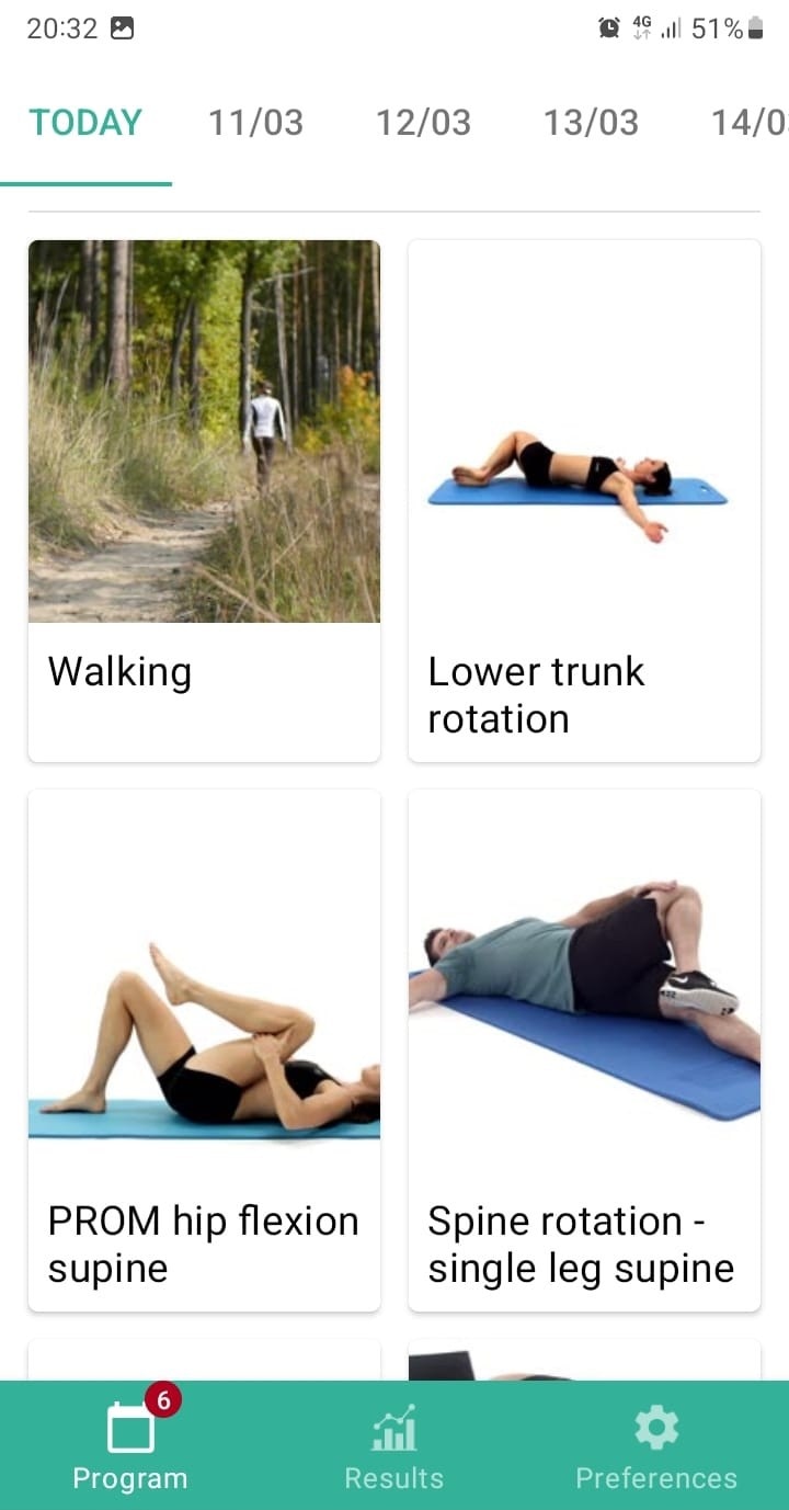 Lumbar facet syndrome exercise program